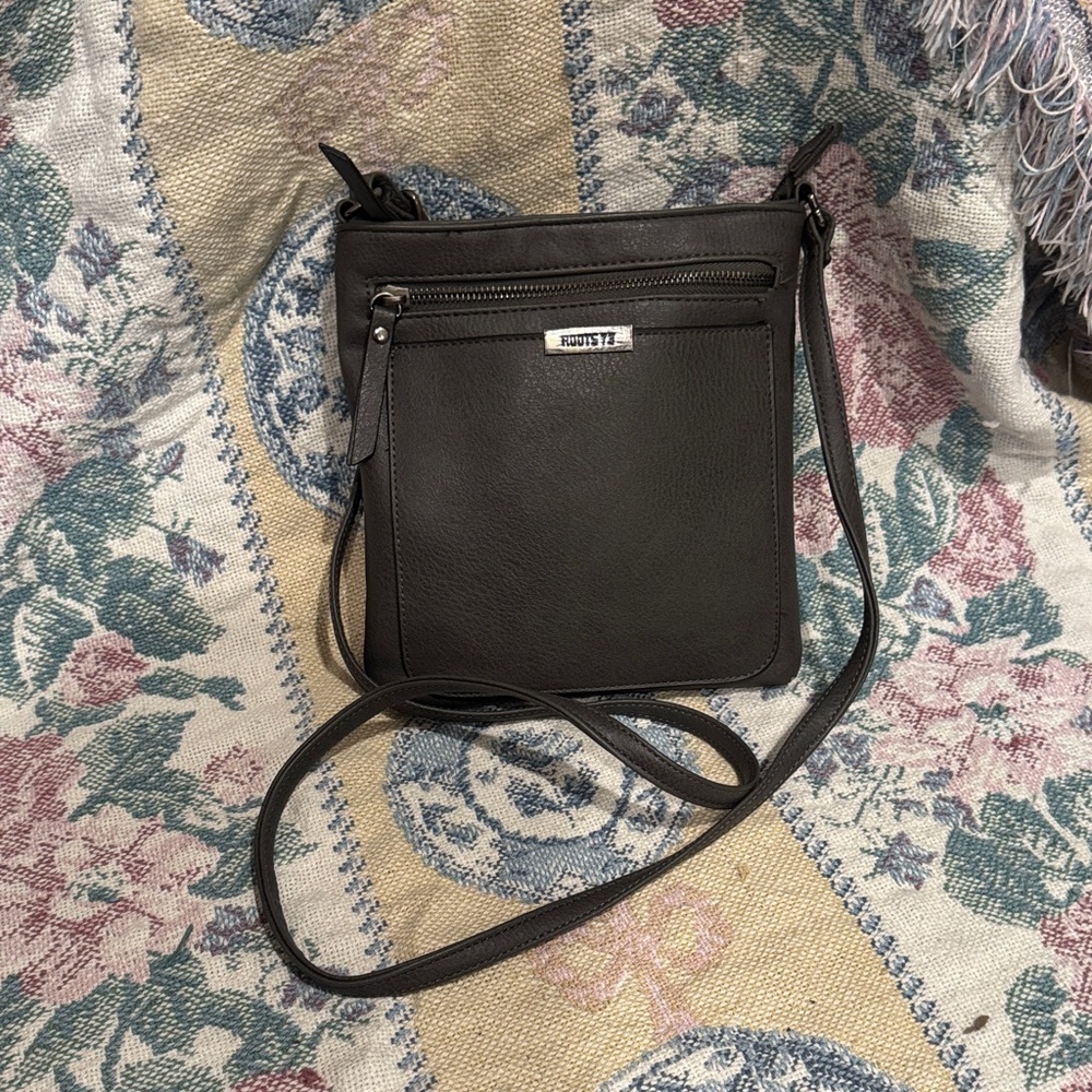 Roots Dark Gray Crossbody Bag
